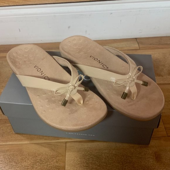 Womens Vionic Bella II Toe Post Sandal Semolina - Picture 1 of 2